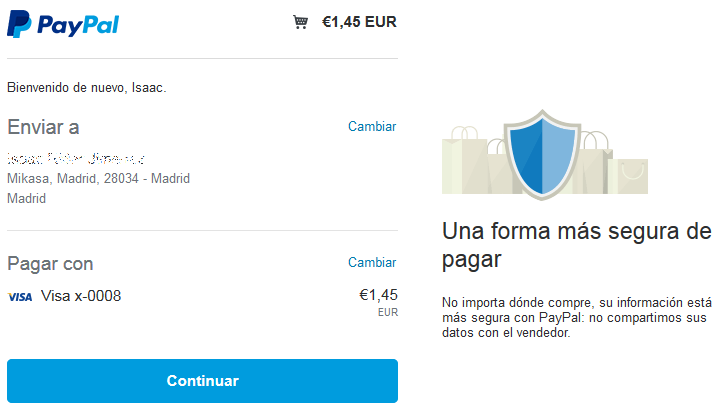 autorización Paypal